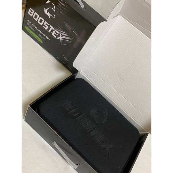 Ударний масажер тригерних точок Boostex PRO MАХ-30 режимів +20 насадок + запасна батарея 2500am/h + кейс у подарунок