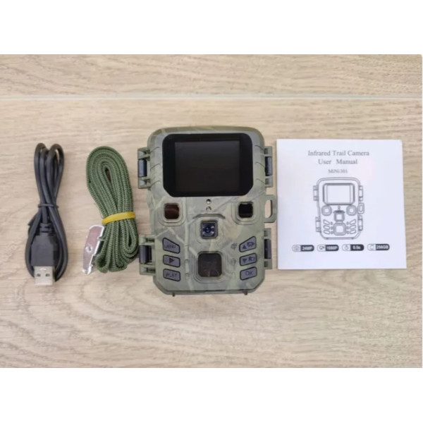 Фотопастка Suntek Mini 300 (301) — камера для охорони з датчиком руху, нічним зніманням і захистом IP66, кут огляду 70°, дальність до 20 м.