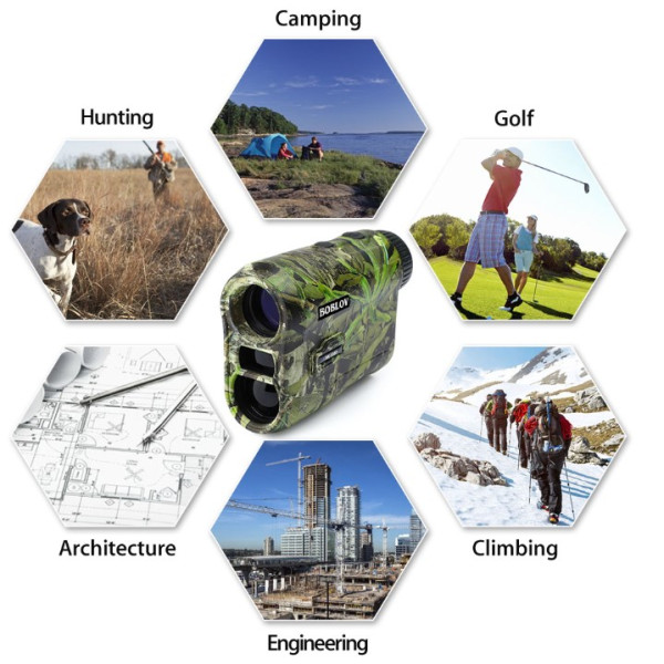 Професійний водонепроникний лазерний дальномір Boblov NK-1000 з вимірюванням кута та швидкості до 1000 метрів.