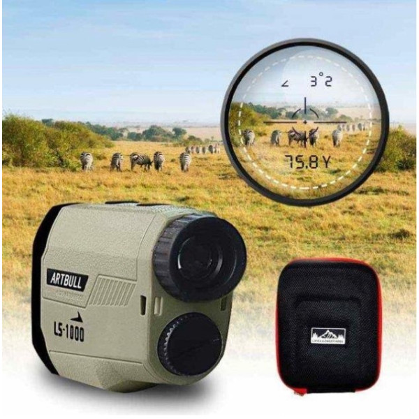 Лазерний далекомір Artbull LS-1000 – точне вимірювання відстані до 1000 метрів з урахуванням кута нахилу та швидкості руху.