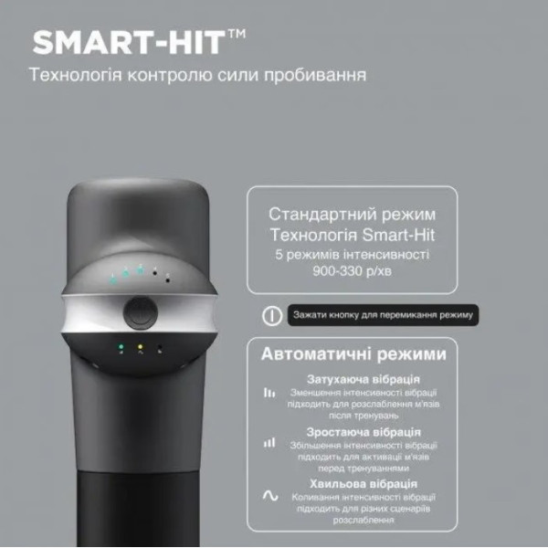 Професійний перкусійний ударний масажер Booster Lightsaber U1 (24V) (Чорний)