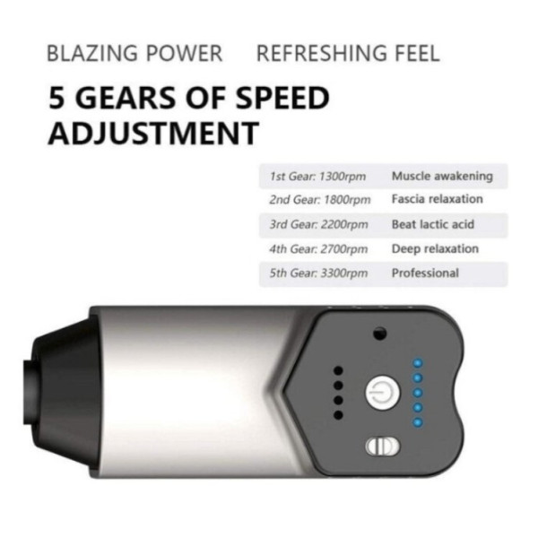 Перкусійний масажер Booster T для м'язів і тригерних точок, 6 насадок, акумулятор 2000 мАг