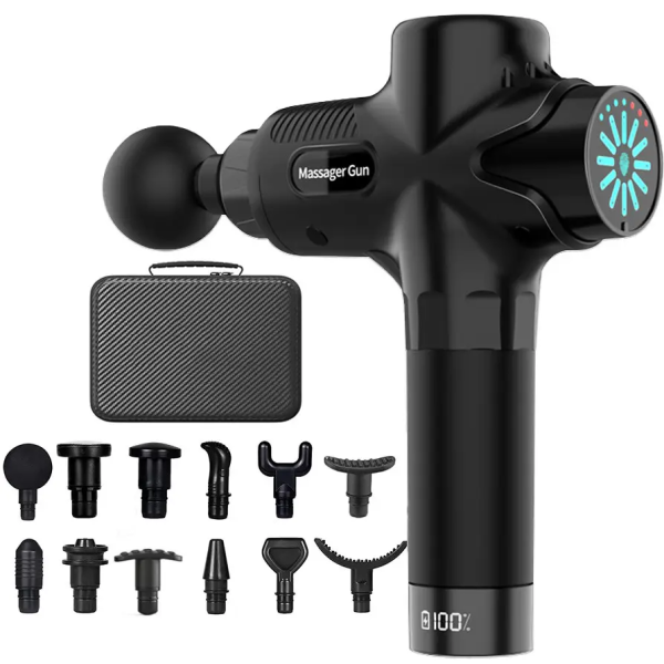 Компактний перкусійний масажер Boostex Pro Max 2 з 21 насадкою в кейсі