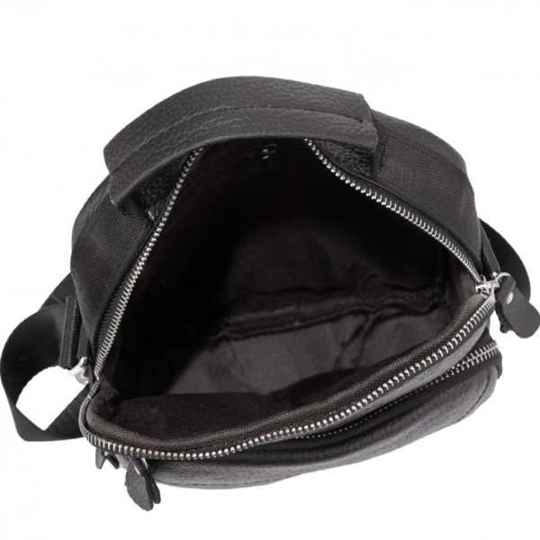 Чоловіча чорна сумка-барсетка 18x22x8, месенджер з натуральної шкіри Tiding Bag M2237A чорний