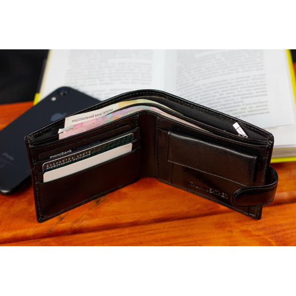 Чоловіче портмоне з натуральної шкіри ST Leather В104 Чорний