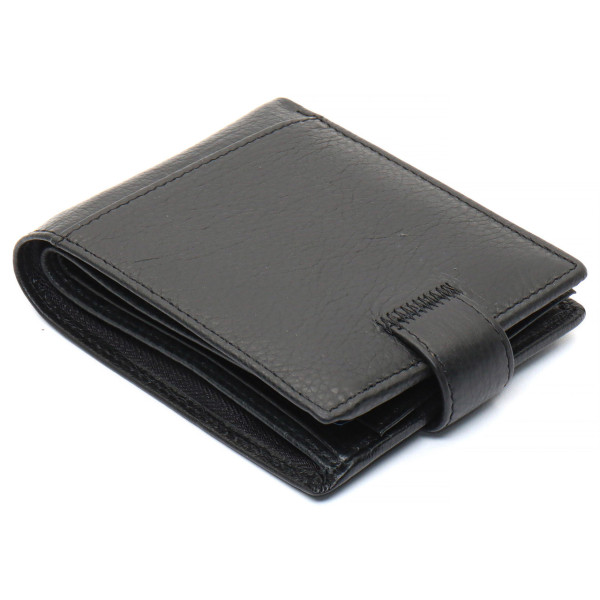 Чорне чоловіче портмоне з натуральної шкіри з фіксацією ST Leather ST103