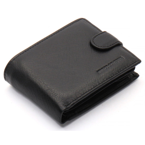 Чорне чоловіче портмоне з натуральної шкіри із візитницею Marco Coverna MC-2057-1