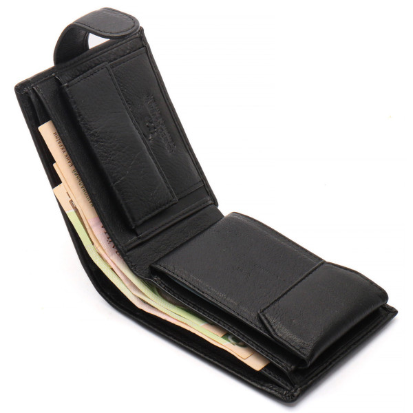 Чорне чоловіче портмоне з натуральної шкіри із візитницею Marco Coverna MC-2057-1