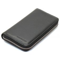 Чорний чоловічий гаманець-клатч на блискавці з натуральної шкіри Marco Coverna MC-802-1