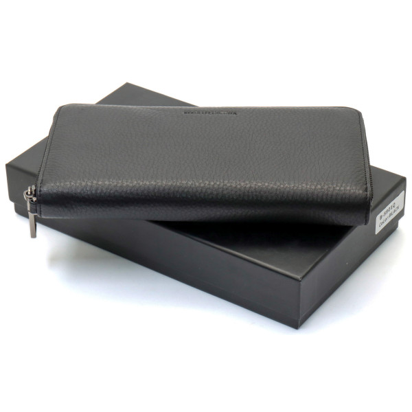 Чорний гаманець-клатч з блоком під картки під однією блискавкою з натуральної шкіри Marco Coverna МС-5901Q