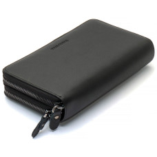 Чорний гаманець-клатч на дві блискавки з натуральної шкіри Marco Coverna B-5902B-1Q