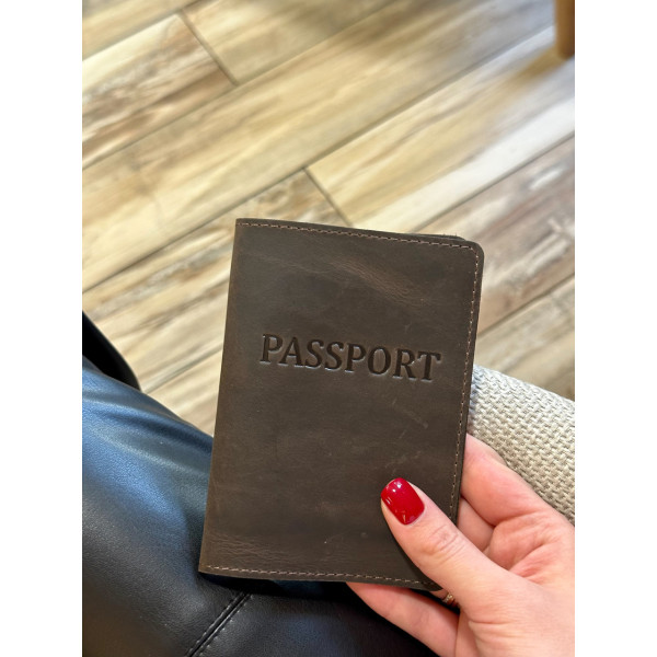 Шкіряна обкладинка для паспорта з написом 1940