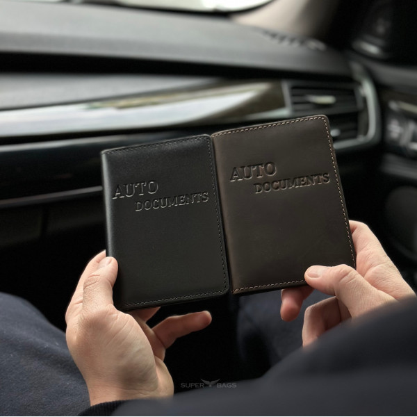 Шкіряна обкладинка для автодокументів