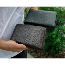 Клатч на дві блискавки з фактурною натуральною шкірою MC-086-5902С