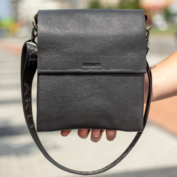 Чоловічий шкіряний месенджер 23х26х6, сумка планшет через плече BEXHILL TD-18621 чорний