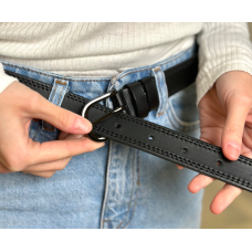 Класичний чорний ремінь 7096