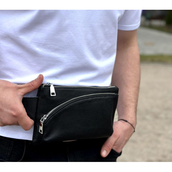 Поясна бананка унісекс 14х25х8, сумка конверт для телефону та документів TD-54928 чорна