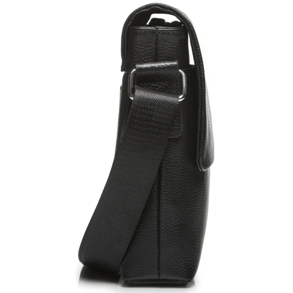 Чоловічий класичний месенджер 23х26х6, шкіряний барсетка через плече Tiding Bag 2862 чорний