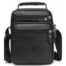 Чоловіча шкіряна сумка-барсетка 26х20.5х8, месенджер через плече Bexhill Bx-56402 чорна