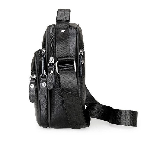 Чоловіча шкіряна барсетка через плече 17х21х9, месенджер з ручкою Bexhill Bx-54551 чорная