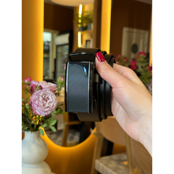 Чоловічий шкіряний ремінь із пряжкою автомат 8490