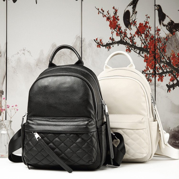 Жіночий шкіряний рюкзак міський 35х26х17, наплічник з натуральної шкіри, чорний