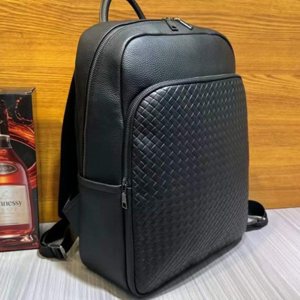 Рюкзак чоловічий з натуральної шкіри 30х41х12, міська сумка на спину для ноутбука Tiding Bag чорна