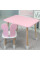 Стіл прямий 46х60х45 і стілець крильця метелик 26.5х26х25, столик та стільчик для дівчинки, рожевий з білим