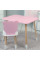Стіл прямий 46х60х45 і стілець мордочка медведика 26.5х26х25, столик та стільчик для дівчинки, рожевий з білим