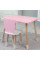 Стіл прямий 46х60х45 і стілець мордочка медведика 26.5х26х25, столик та стільчик для дівчинки, рожевий з білим
