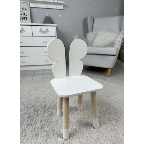 Столик з відкидним верхом 53х60х45 і стільчик метелик 26.5х26х25, стіл та стілець для злопчика від 1 року, білий