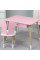 Стіл прямокутний з ящиком для речей 46х60х45 і стілець метелик 26.5х26х25, столик та стільчик в дитячу, рожевий з білим