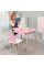 Стіл прямокутний з ящиком 46х60х45 і стілець корона 26.5х26х25, столик та стільчик в дитячу, рожевий з білим