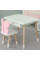 Стіл прямокутний з шухлядою 46х60х45 і стілець метелик 26.5х26х25, столик та стільчик для дівчачої кімнати, рожевий з білим