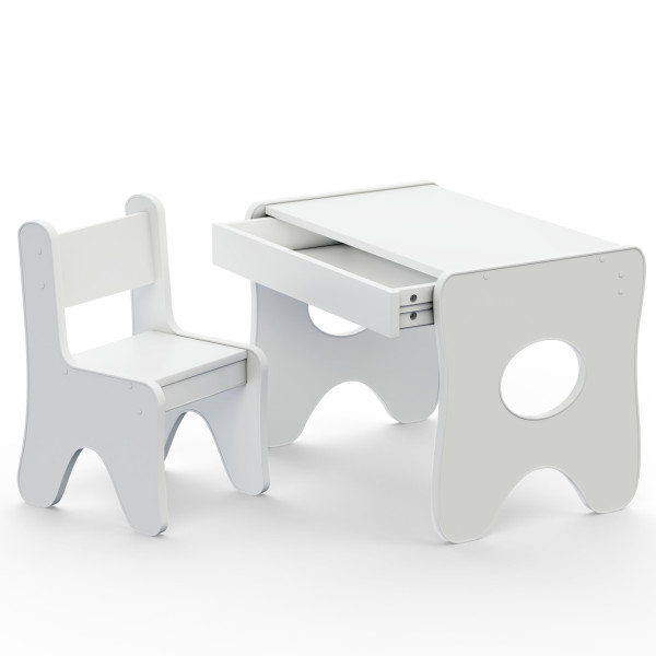 Столик та стільчик для дитини 70×45×51, дитячий гральний стіл та стілець, білий