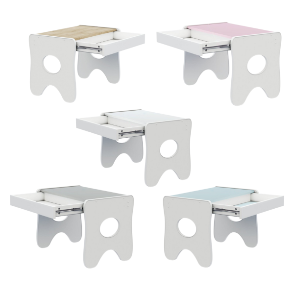 Стільчик в дитячу кімнату 55×37×33 дитячий зручний стілець для ігор, білий з деревом