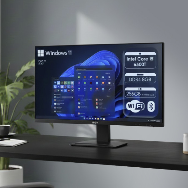 Моноблок Неттоп HP EliteDesk 800 G3 s1151 (Core i5-6500T/ DDR4 8GB/ SSD256GB M.2/ Wi-Fi); Монітор 25" MSI PRO MP252 (9S6-3PC4CT-008)