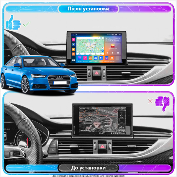 Штатная магнитола Lesko для Audi Q3 I (8U) Рестайлинг 2014-2018 экран 9" 4/64Gb CarPlay 4G Wi-Fi GPS Prime