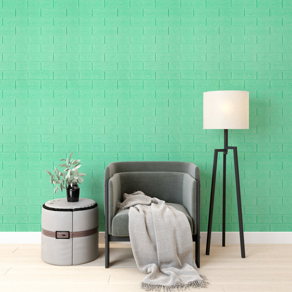 3D панель самоклеюча 700х770х3мм цегла М'ята (012-3) SW-00000233