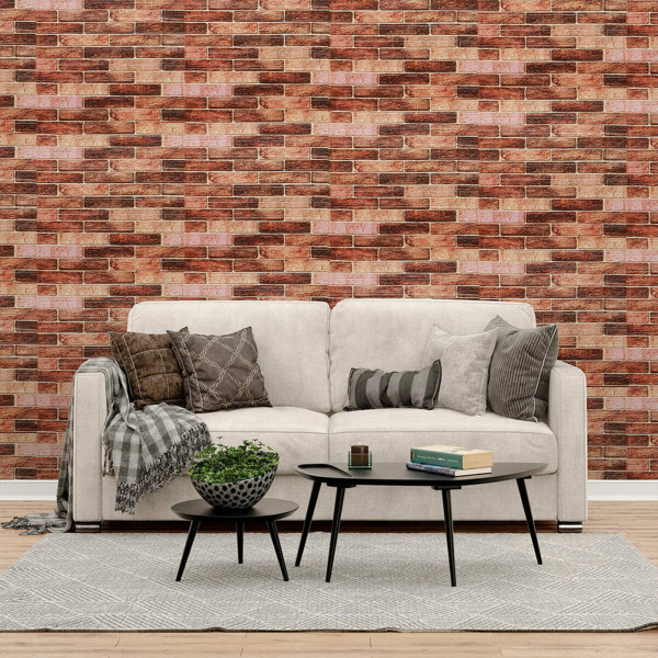 Самоклеюча декоративна 3D панель 700х770х5мм Коричнева Катеринославська цегла (179) SW-00000248