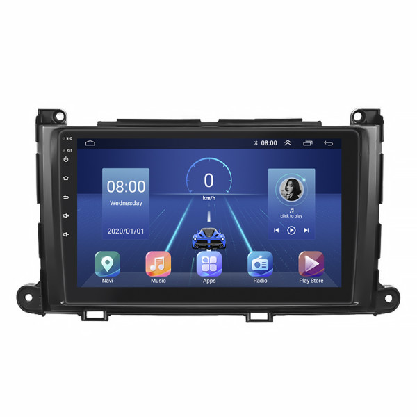 Штатная магнитола Lesko для Toyota Sienna III 2010-2014 экран 9" 4/32Gb 4G Wi-Fi GPS Top