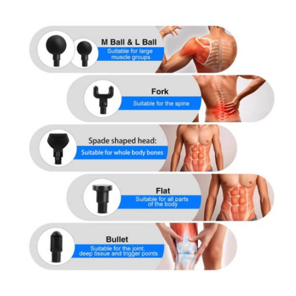 Професійний перкусійний масажер для м'язів Booster E (24V) Чорний — ударний пістолет для зняття напруги та болю.