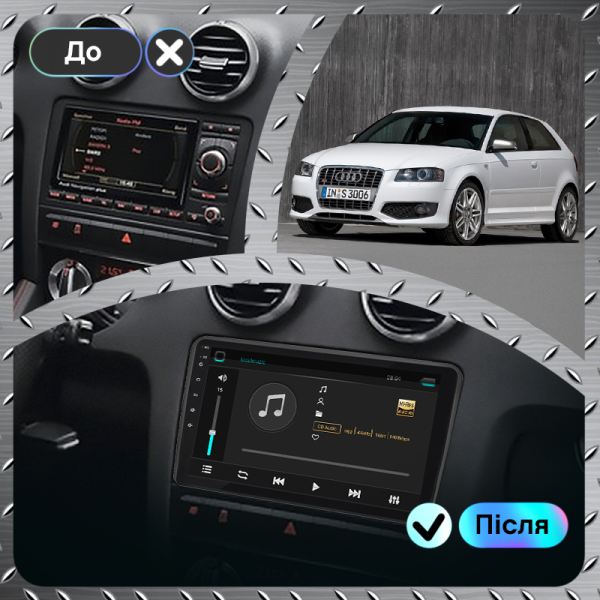 Штатная магнитола Lesko для Audi S3 II (8P) 2006-2008 экран 9" 2/32Gb Wi-Fi GPS Base