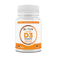 Вітамін D3, Vitamin D3, Biotus, 50 мкг (2000 МО), 120 капсул