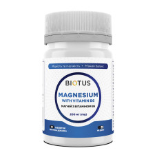 Магній с вітаміном В6, Magnesium with Vitamin B6, Biotus, 200 мг, 30 таблеток