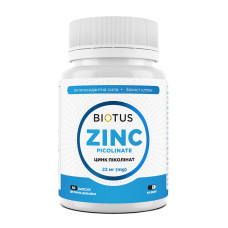 Цинк піколінат, Zinc Picolinate, Biotus, 22 мг, 60 капсул