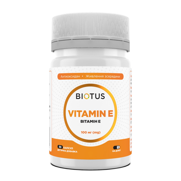 Вітамін Е, Vitamin Е, Biotus, 100 мг, 30 капсул