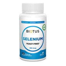 Селен, Selenium, Biotus, 100 мкг, без дріжджів, 100 капсул