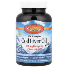 Риб'ячий жир, Cod Liver Oil, Carlson, норвезький, 250 міні гелевих капсул