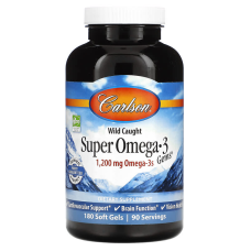 Омега-3 супер, Super Omega-3, Carlson з дикої природи, 180 гелевих капсул